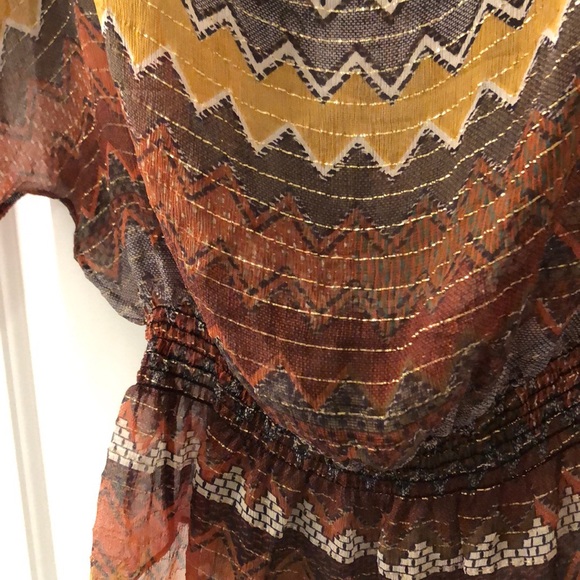 Parker Rust Zigzag Silk Top - Picture 4 of 7